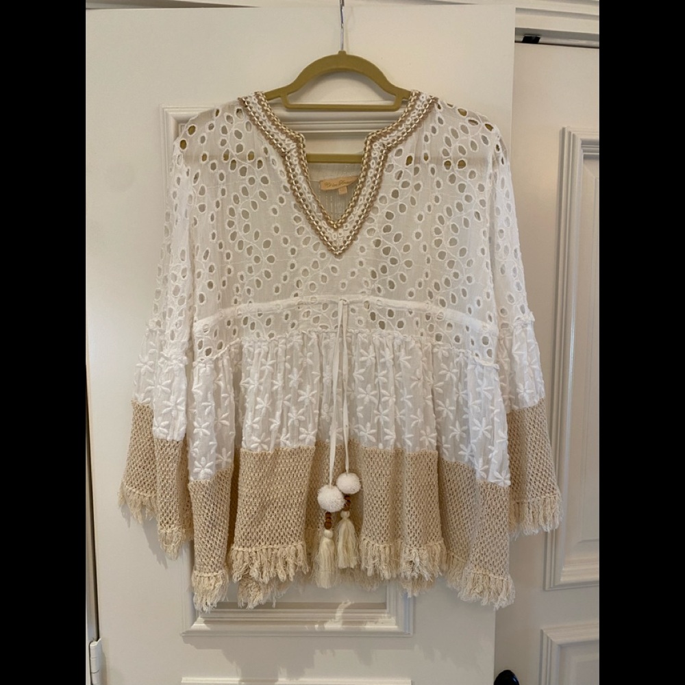 Chloe Laeticia bohemian top/shorts set ivory SM/MED
